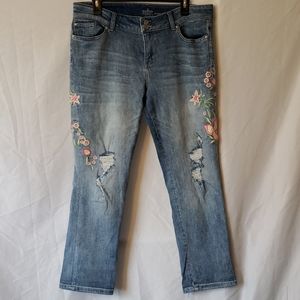 Soho cropped embroidered jeans